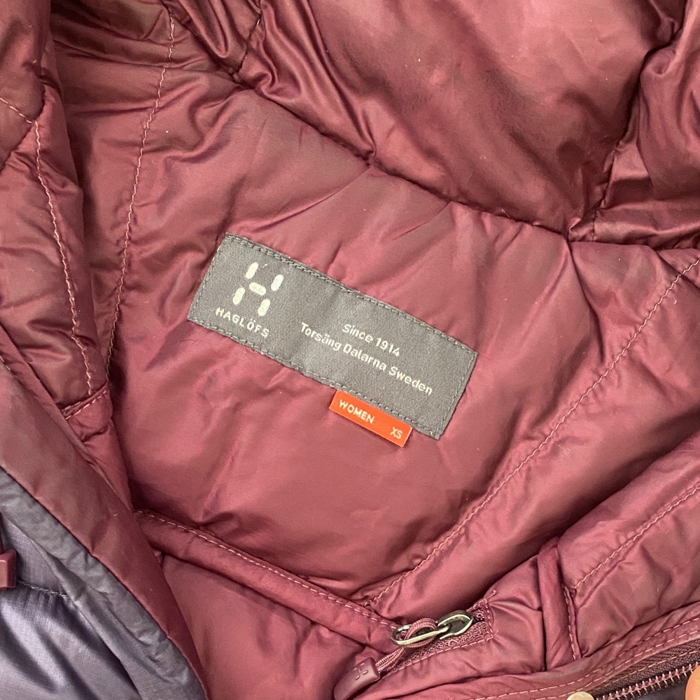 Women's Dark Purple Haglöfs Down Puffer Jacket - Picture 2 of 7